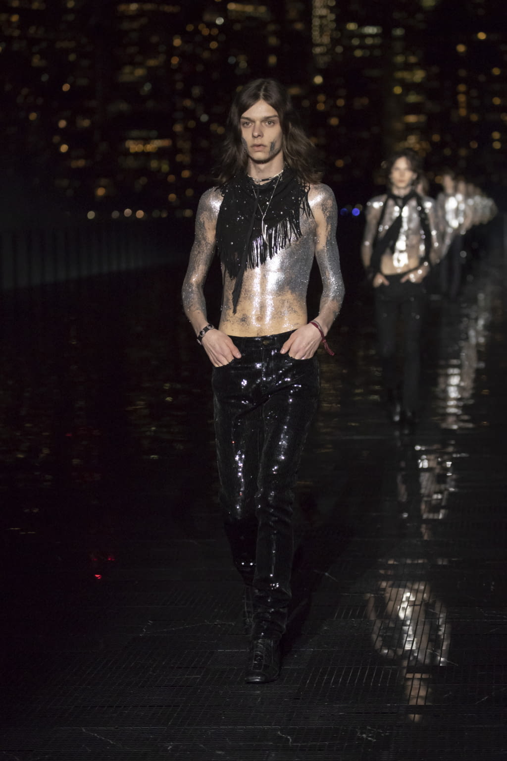 Fashion Week New York Spring/Summer 2019 look 80 from the Saint Laurent collection menswear