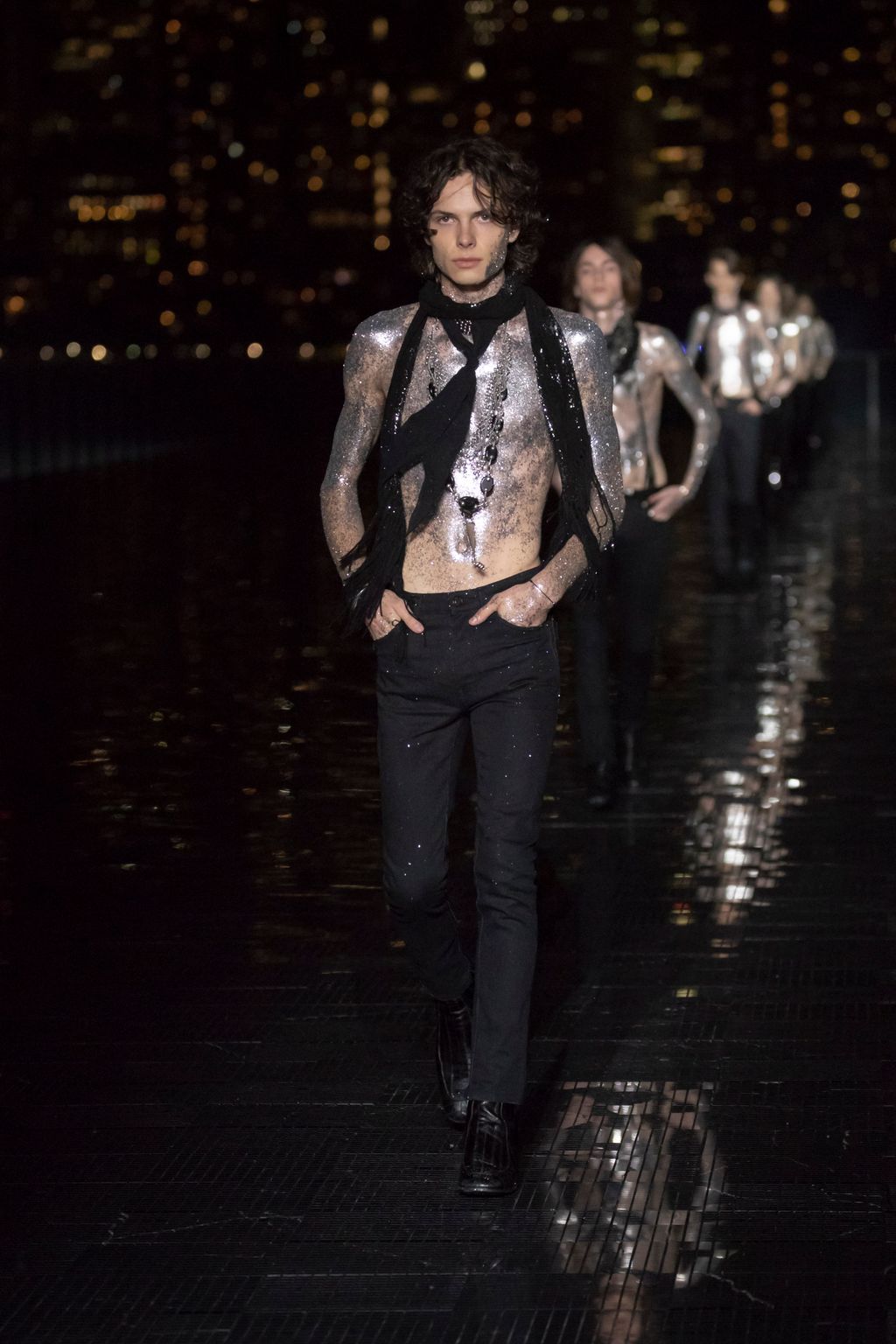 Fashion Week New York Spring/Summer 2019 look 78 from the Saint Laurent collection menswear