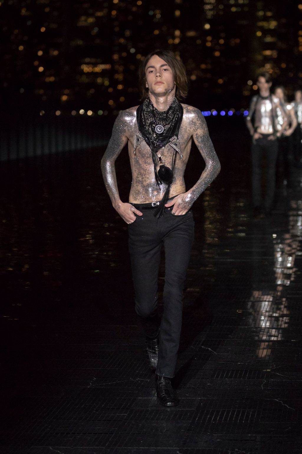 Fashion Week New York Spring/Summer 2019 look 79 from the Saint Laurent collection menswear