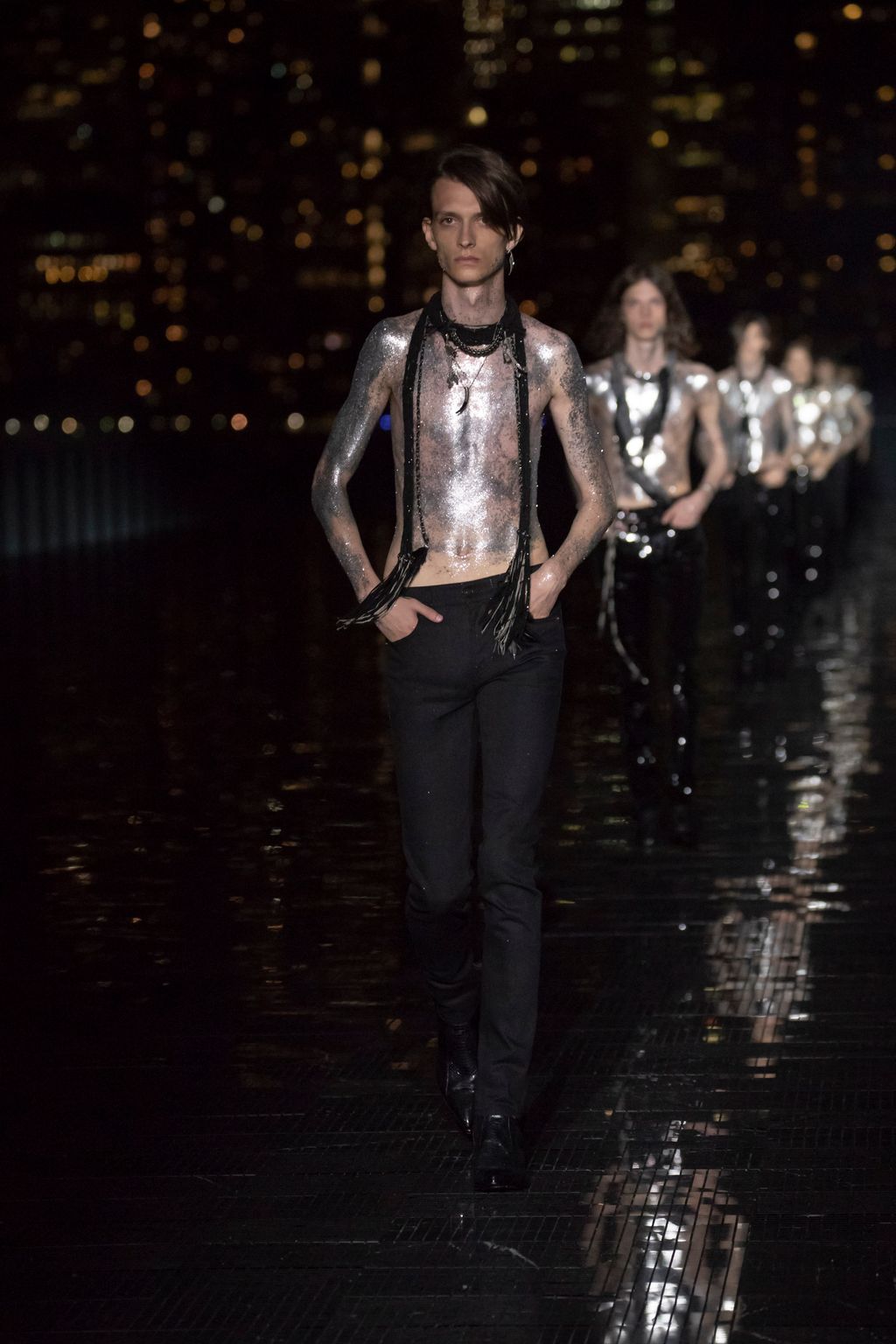 Fashion Week New York Spring/Summer 2019 look 81 from the Saint Laurent collection menswear