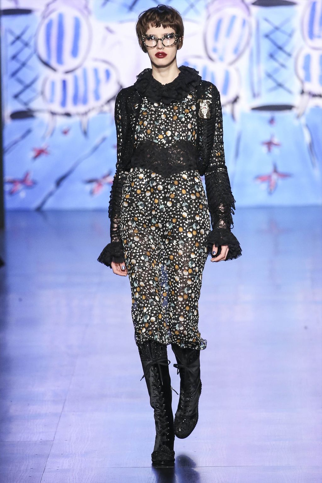 Fashion Week New York Fall/Winter 2017 look 19 from the Anna Sui collection 女装