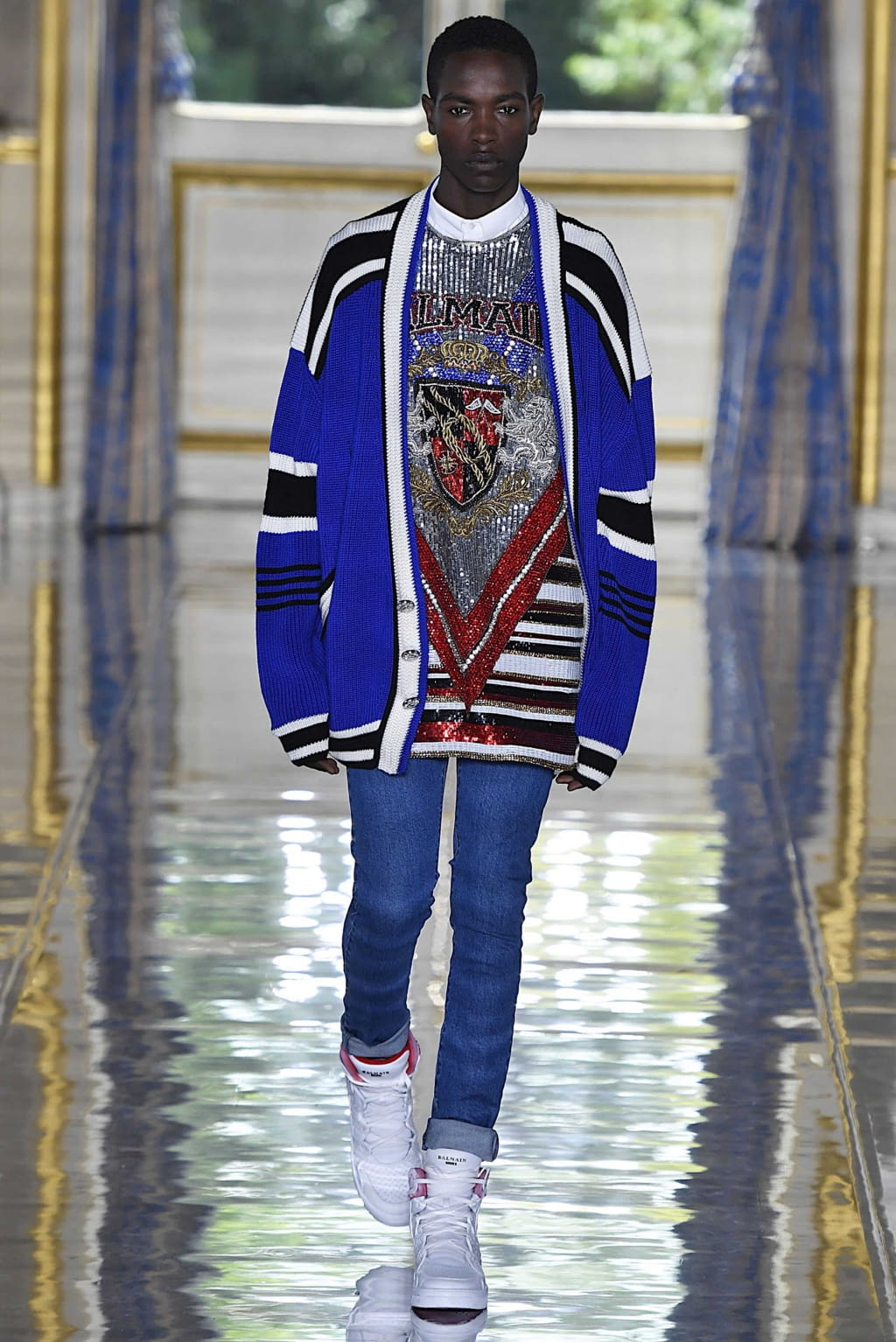 Fashion Week Paris Spring/Summer 2019 look 43 from the Balmain collection 男装