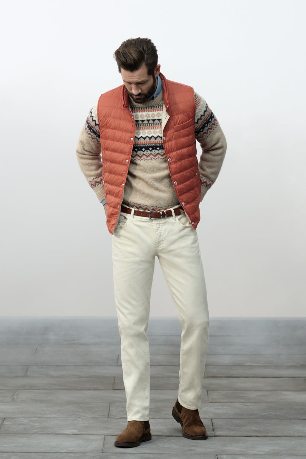 Fashion Week Milan Fall/Winter 2022 look 7 from the Brunello Cucinelli collection 男装