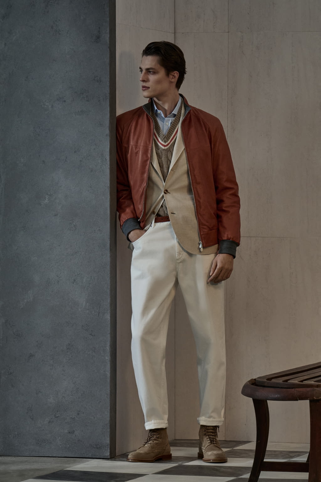 Fashion Week Milan Fall/Winter 2022 look 9 from the Brunello Cucinelli collection menswear