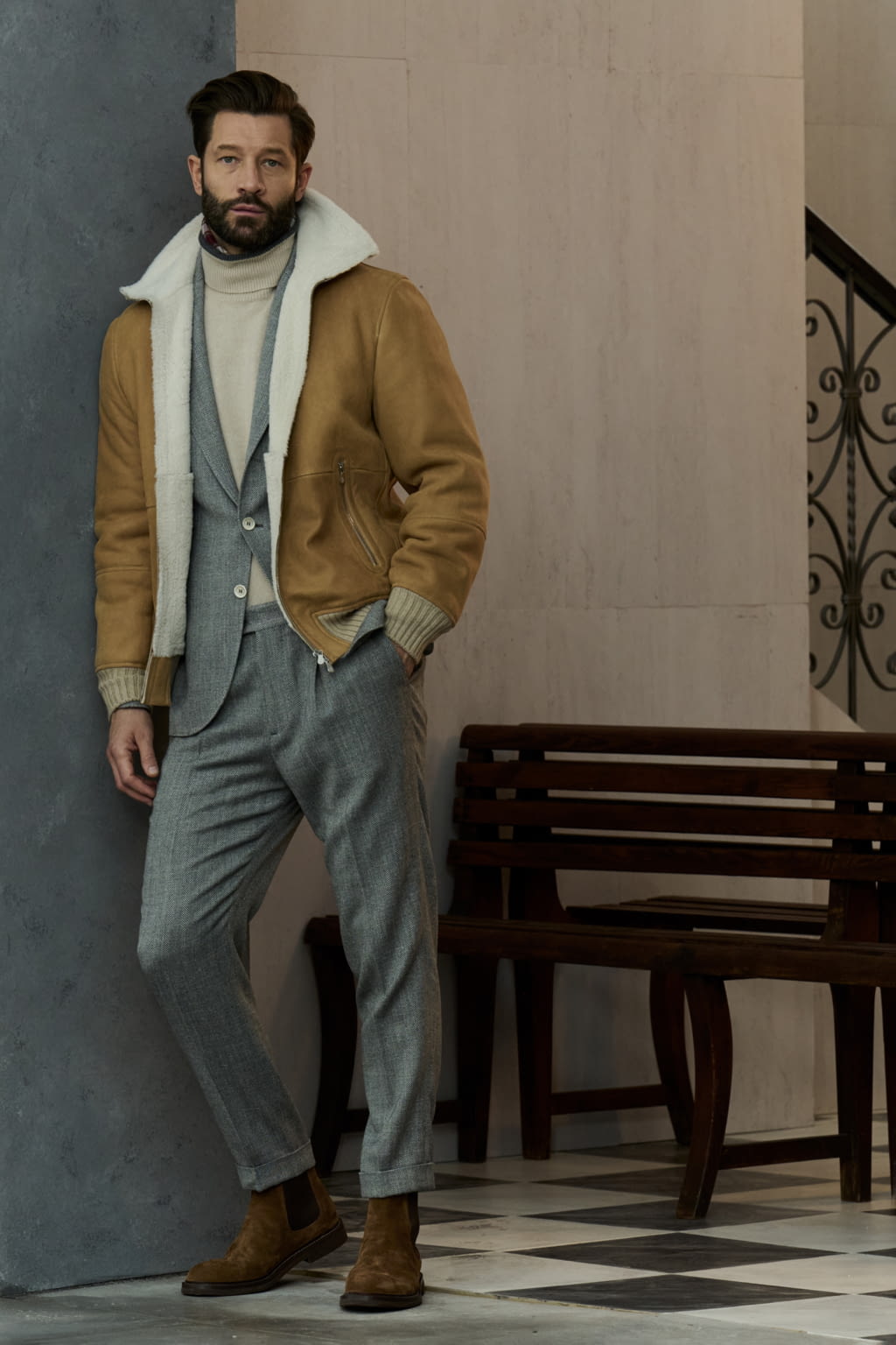 Fashion Week Milan Fall/Winter 2022 look 24 from the Brunello Cucinelli collection menswear