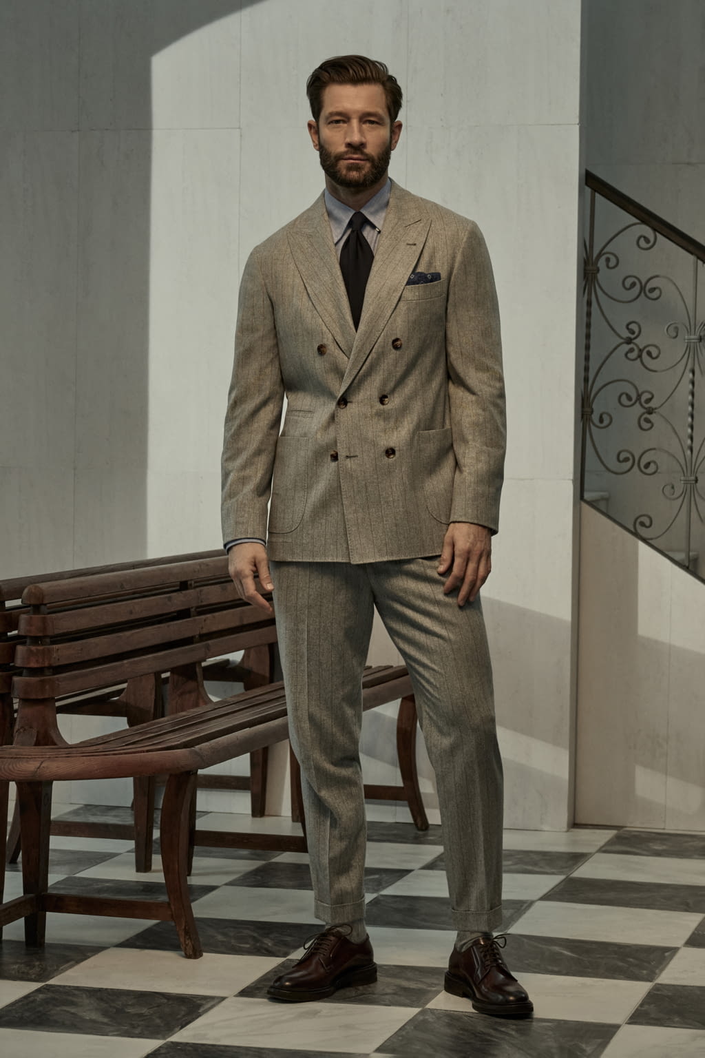 Fashion Week Milan Fall/Winter 2022 look 29 from the Brunello Cucinelli collection 男装