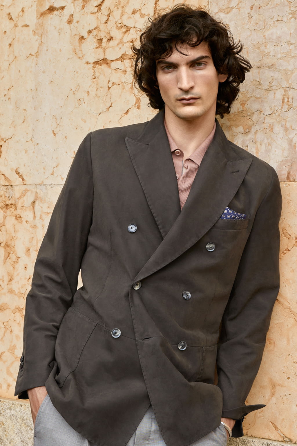 Fashion Week Milan Spring/Summer 2022 look 6 from the Brioni collection menswear