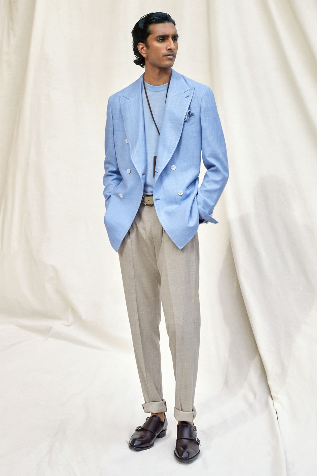 Fashion Week Milan Spring/Summer 2022 look 27 from the Brioni collection menswear