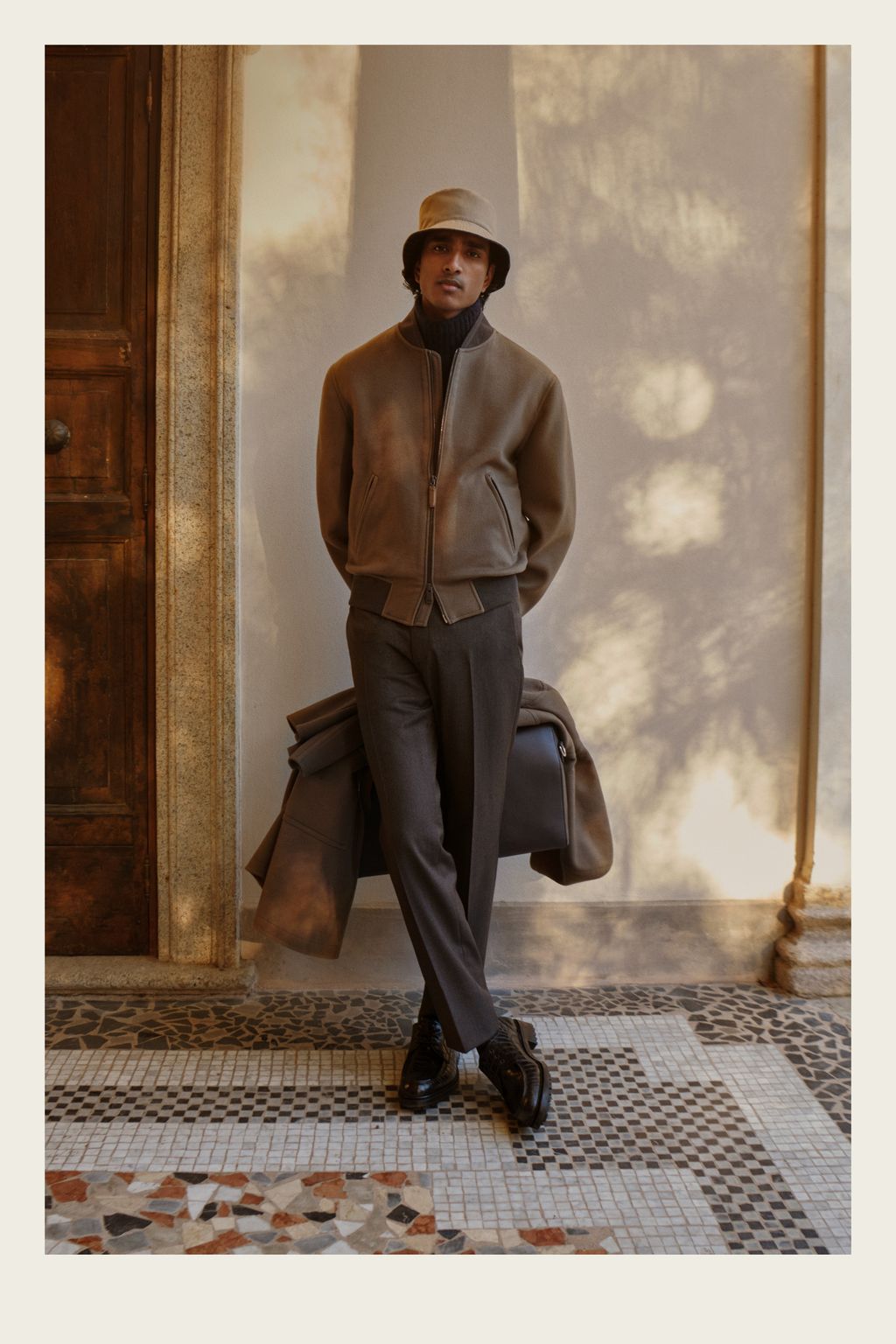 Fashion Week Milan Fall/Winter 2023 look 5 from the Brioni collection 男装