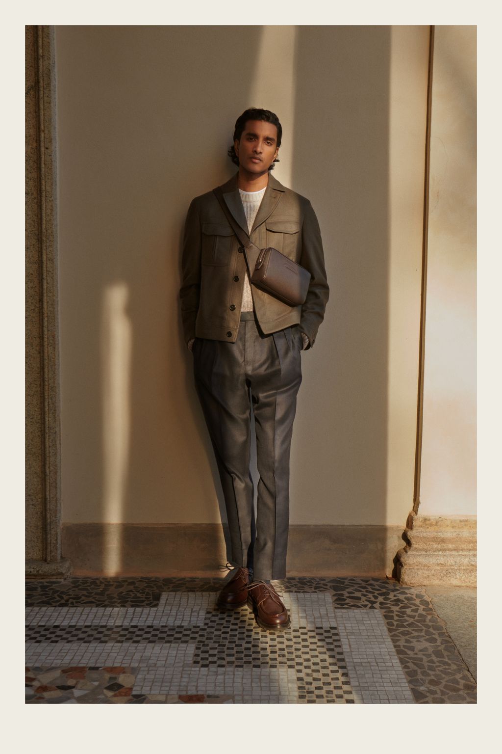 Fashion Week Milan Fall/Winter 2023 look 12 from the Brioni collection 男装