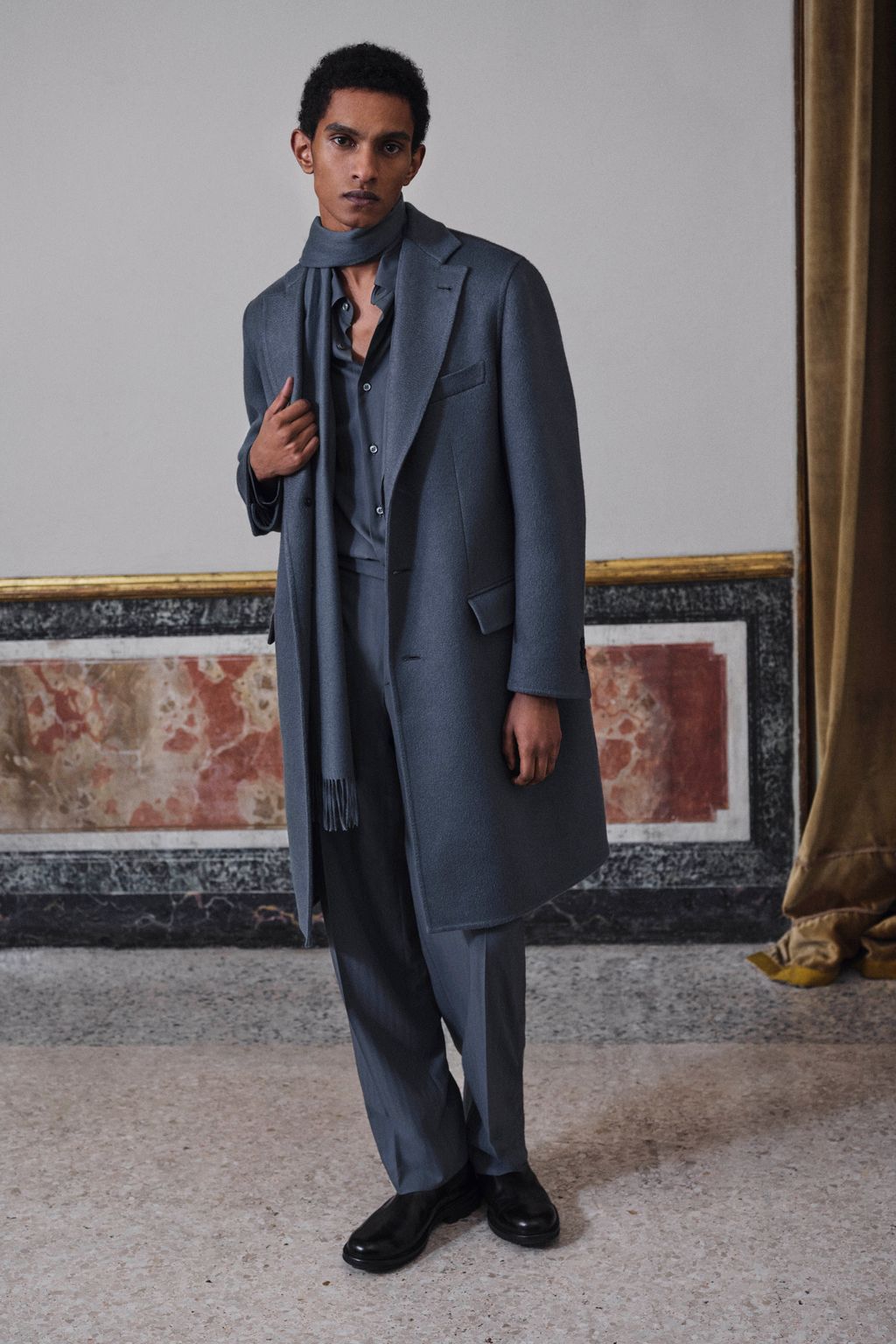 Fashion Week Milan Fall/Winter 2025 look 25 from the Brioni collection menswear