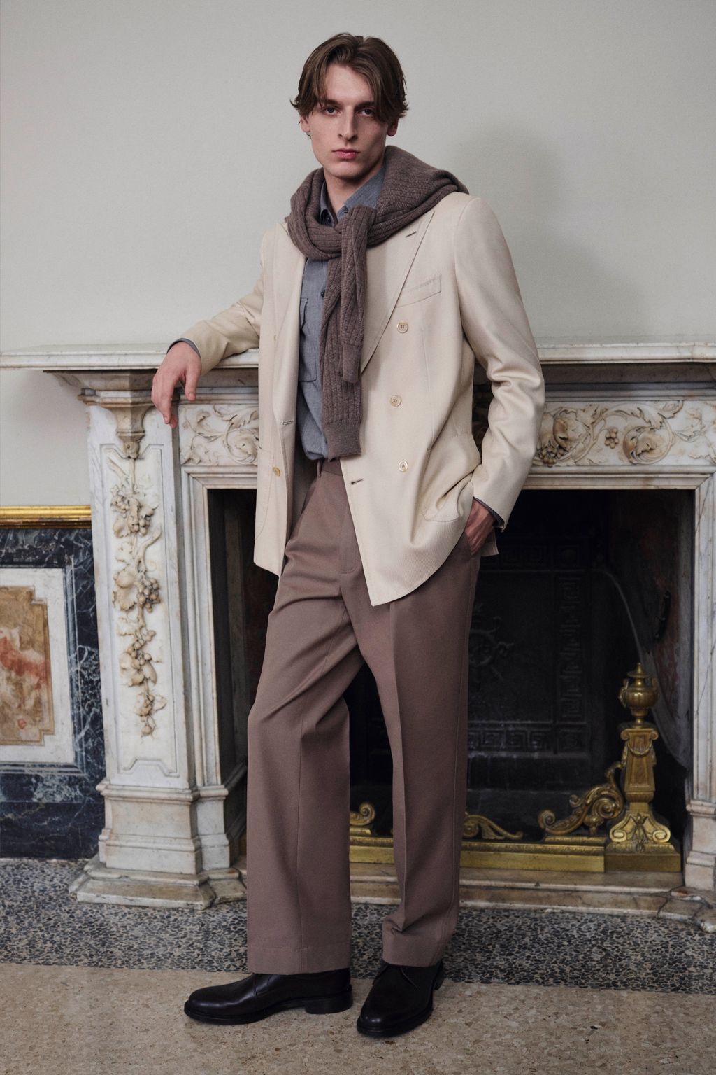 Fashion Week Milan Fall/Winter 2025 look 27 from the Brioni collection menswear