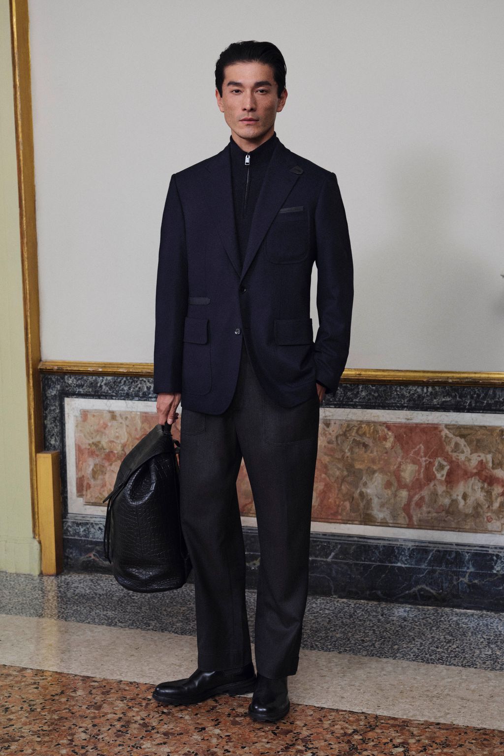 Fashion Week Milan Fall/Winter 2025 look 33 from the Brioni collection menswear