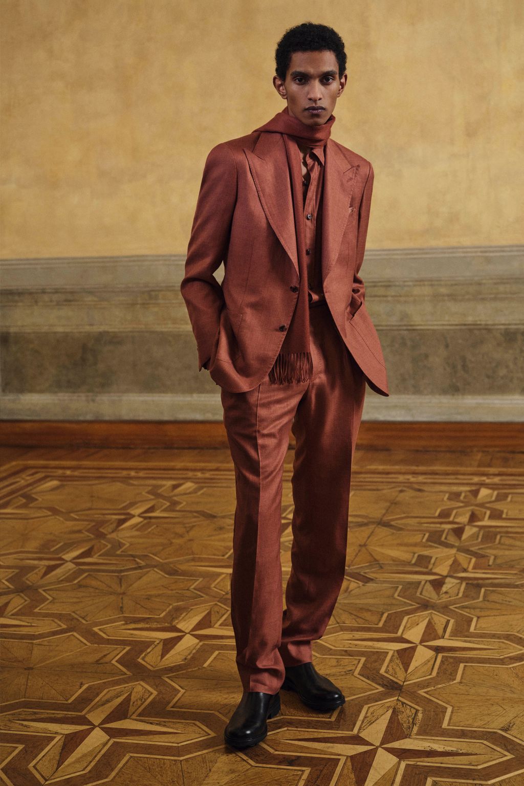 Fashion Week Milan Fall/Winter 2025 look 42 from the Brioni collection menswear