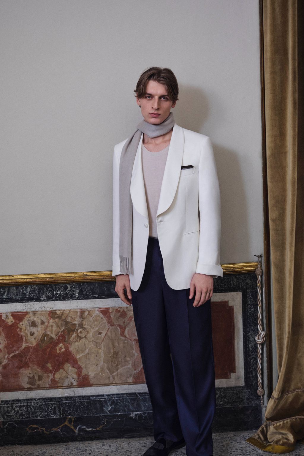 Fashion Week Milan Fall/Winter 2025 look 46 from the Brioni collection menswear