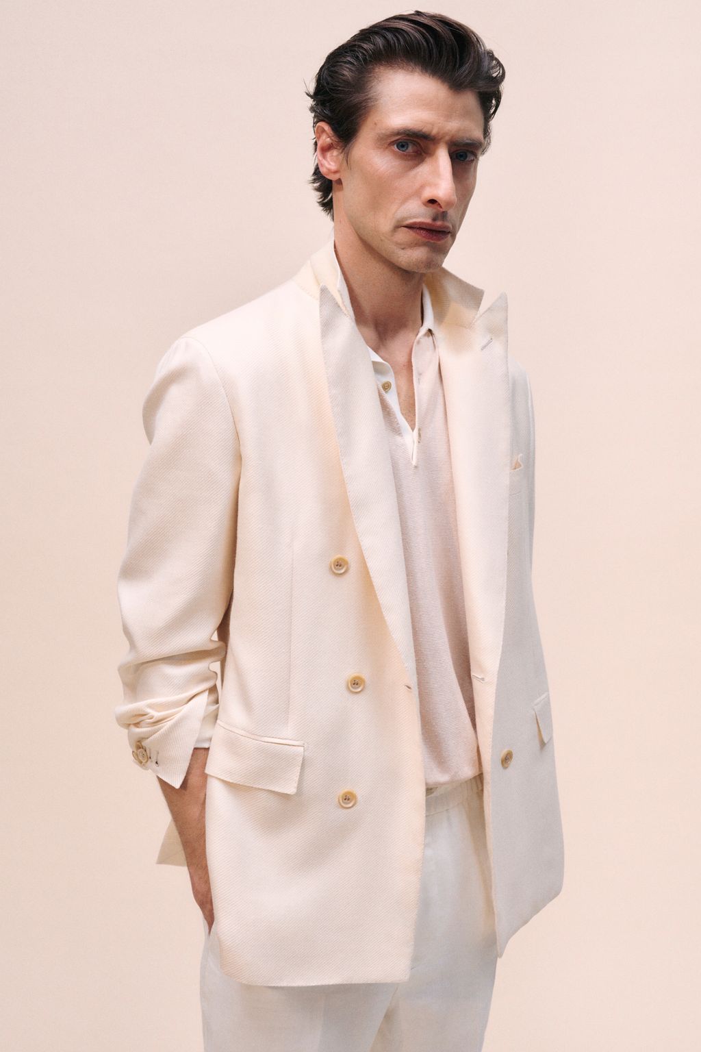 Fashion Week Milan Spring/Summer 2024 look 5 from the Brioni collection menswear