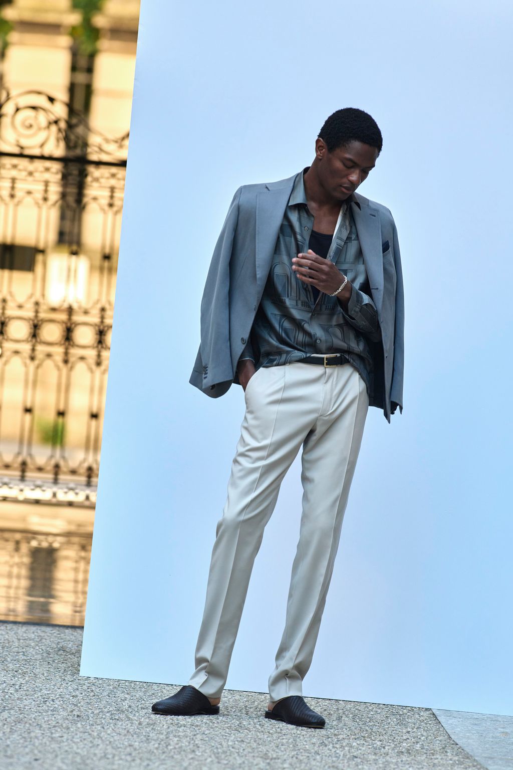 Fashion Week Milan Spring-Summer 2025 look 25 from the Brioni collection menswear