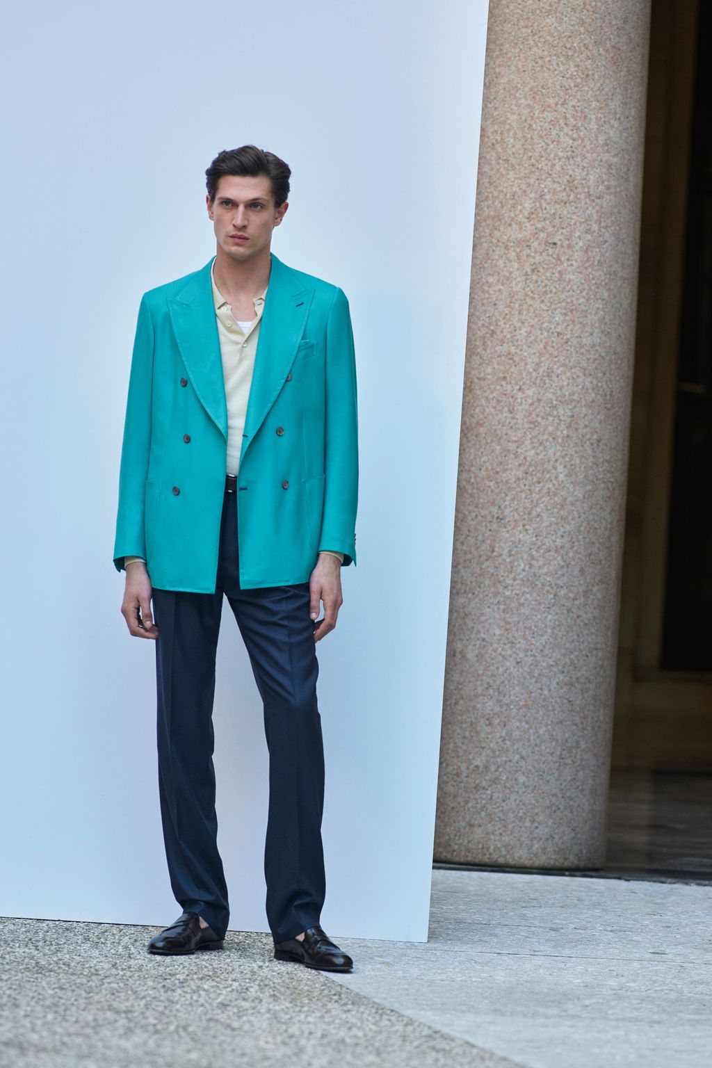 Fashion Week Milan Spring-Summer 2025 look 40 from the Brioni collection menswear