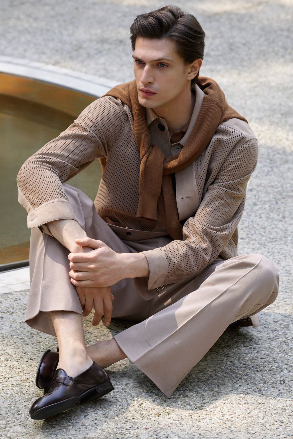 Fashion Week Milan Spring-Summer 2025 look 7 from the Brioni collection menswear