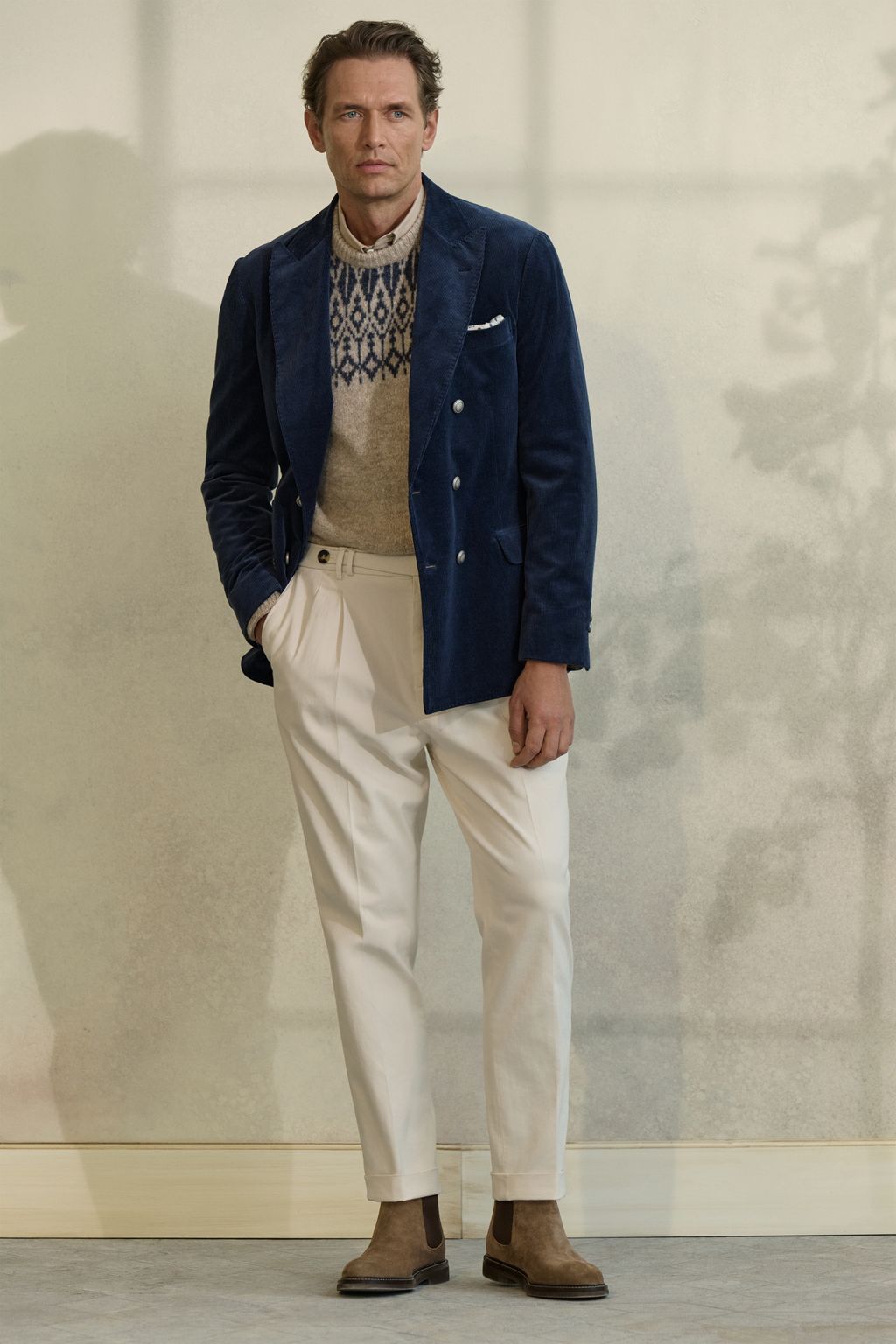 Fashion Week Milan Fall/Winter 2023 look 5 from the Brunello Cucinelli collection 男装