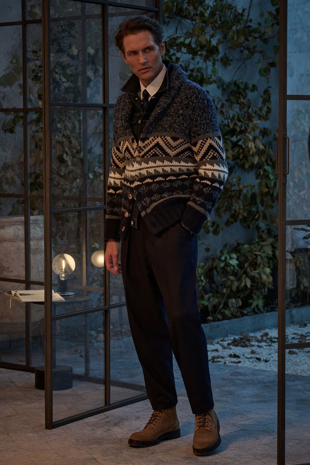 Fashion Week Milan Fall/Winter 2023 look 29 from the Brunello Cucinelli collection 男装