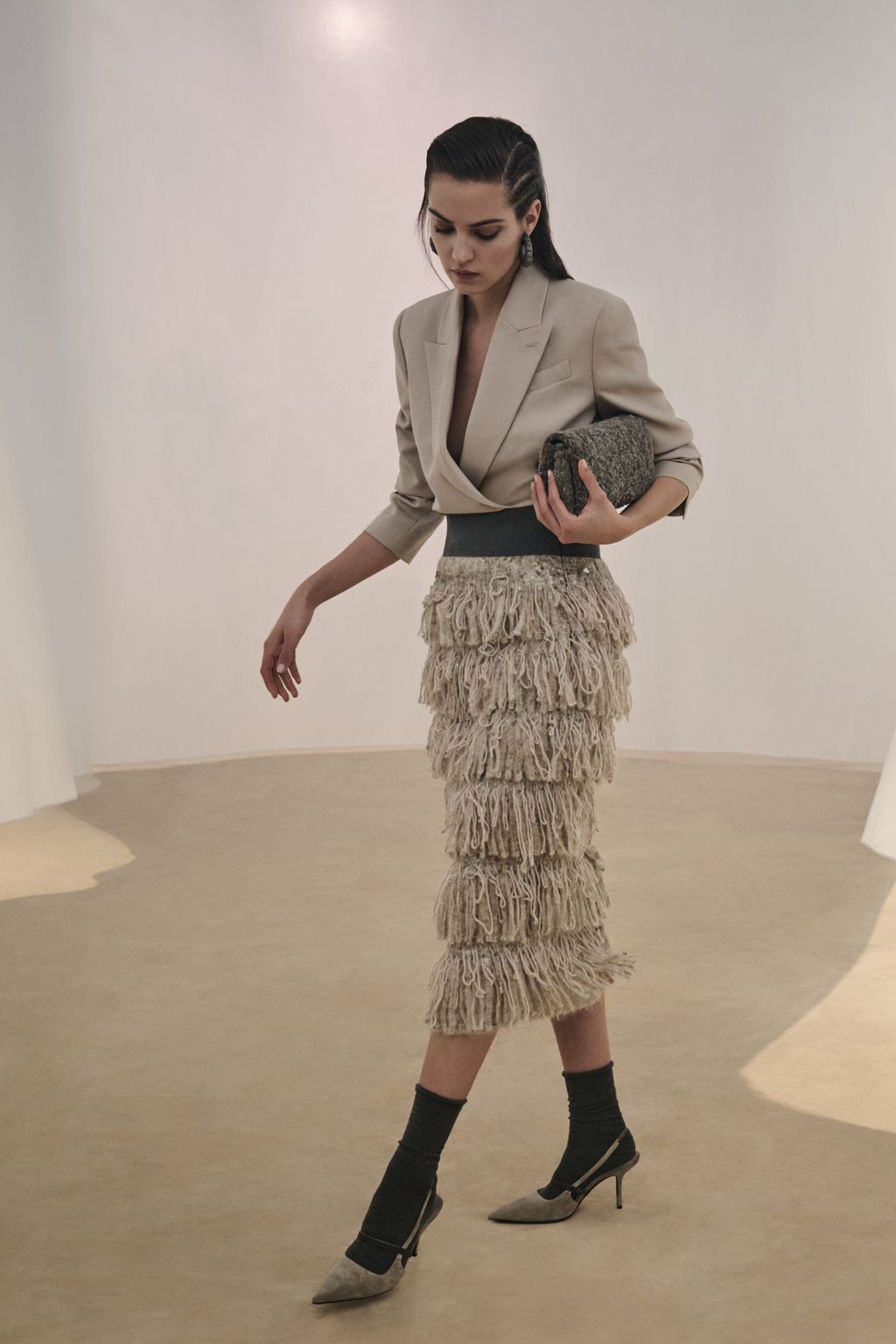 Fashion Week Milan Fall/Winter 2023 look 13 from the Brunello Cucinelli collection womenswear