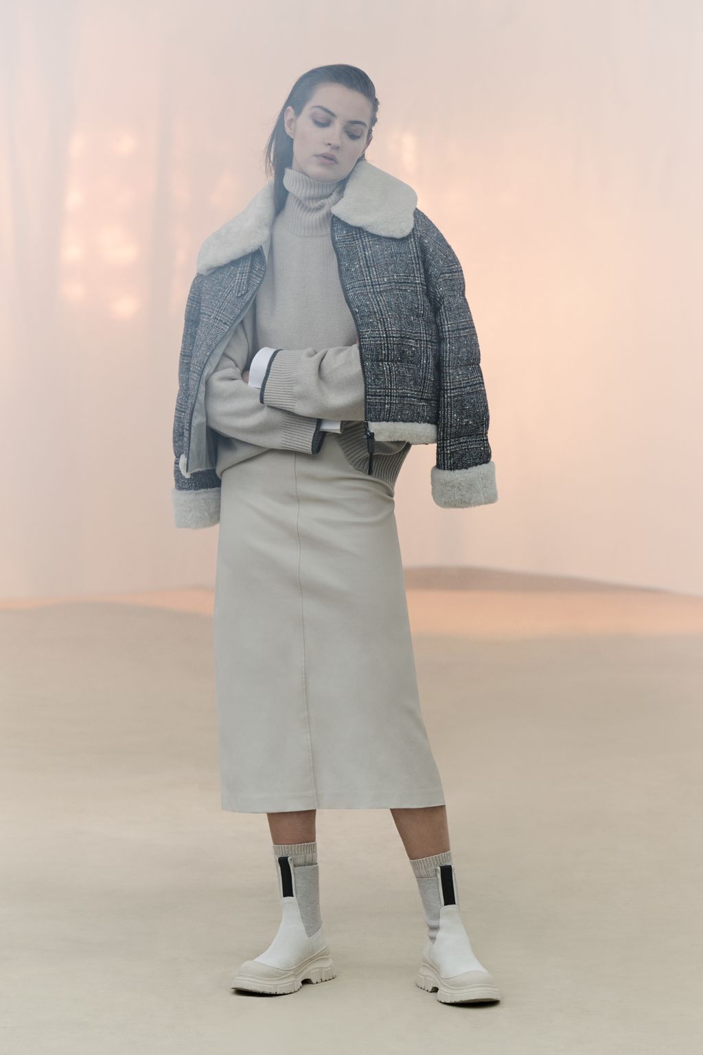 Fashion Week Milan Fall/Winter 2023 look 58 from the Brunello Cucinelli collection 女装