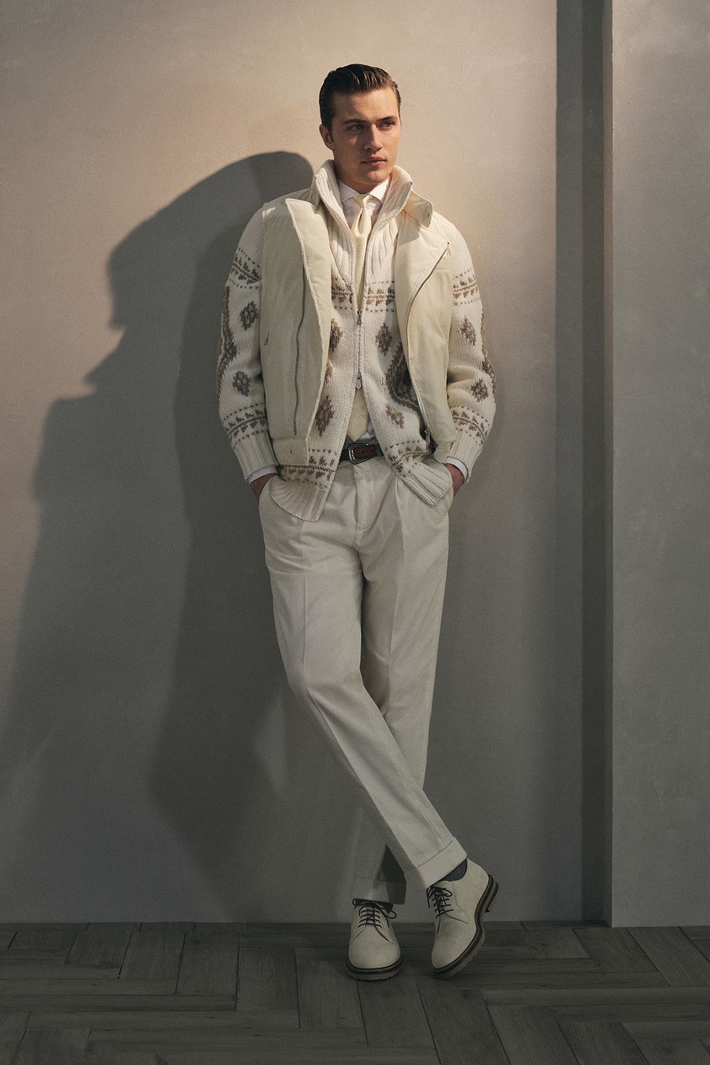 Fashion Week Milan Fall/Winter 2024 look 4 from the Brunello Cucinelli collection 男装