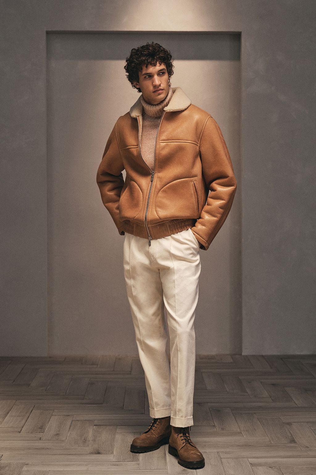 Fashion Week Milan Fall/Winter 2024 look 5 from the Brunello Cucinelli collection menswear