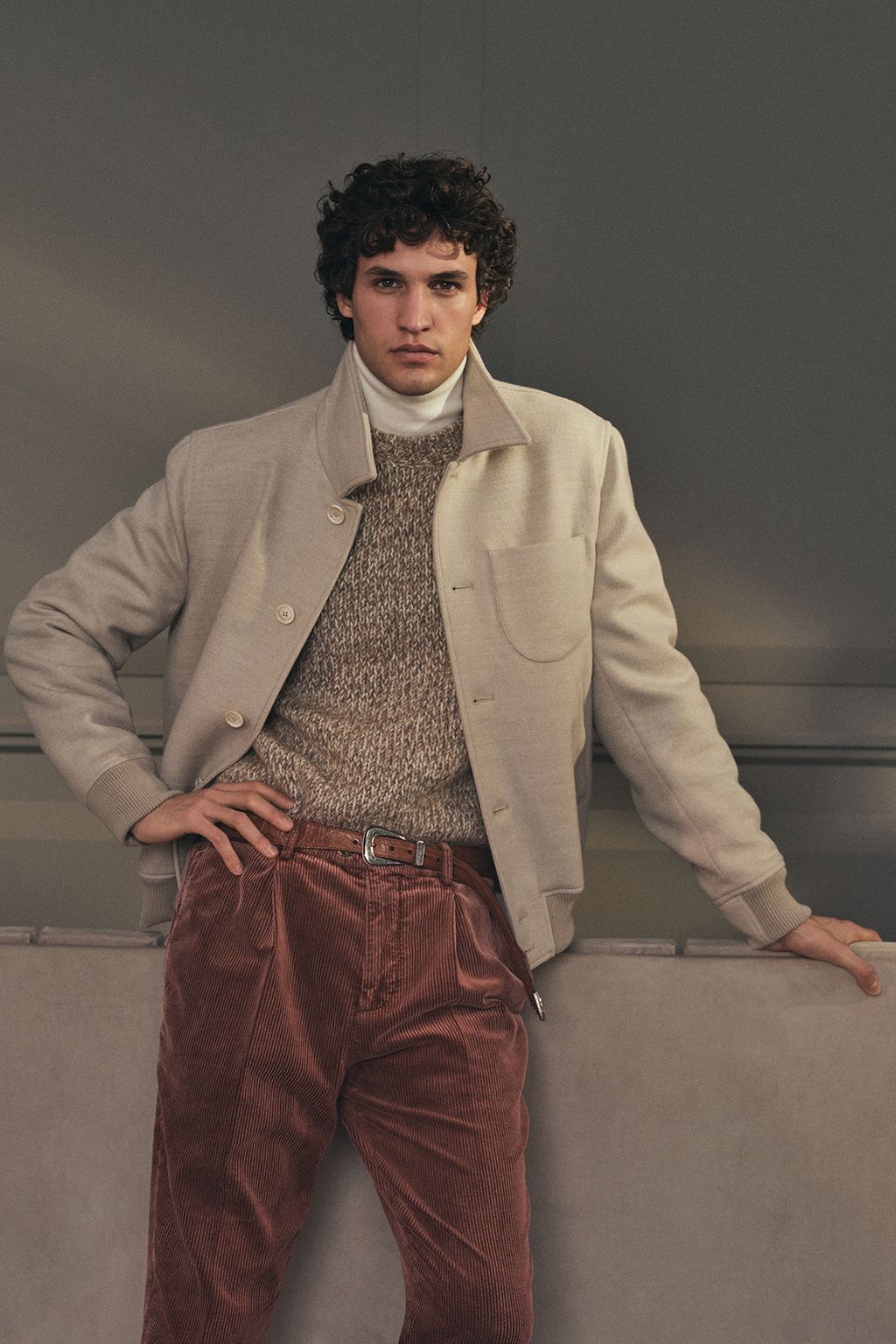 Fashion Week Milan Fall/Winter 2024 look 10 from the Brunello Cucinelli collection menswear