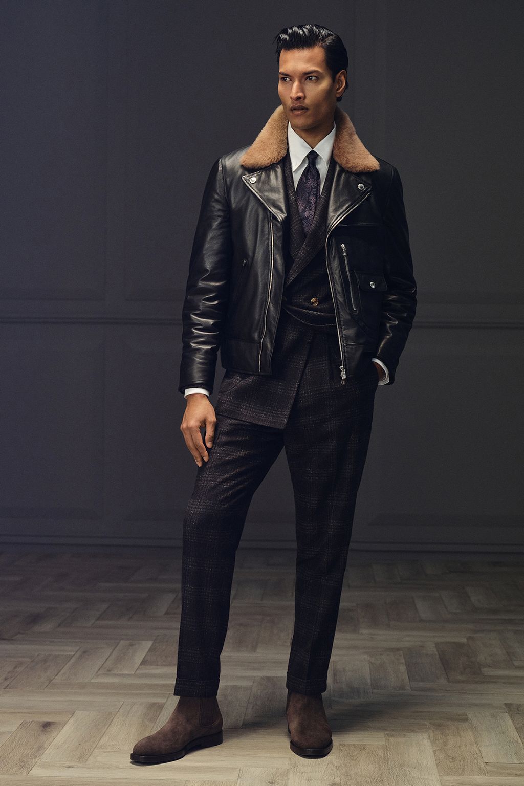 Fashion Week Milan Fall/Winter 2024 look 12 from the Brunello Cucinelli collection 男装