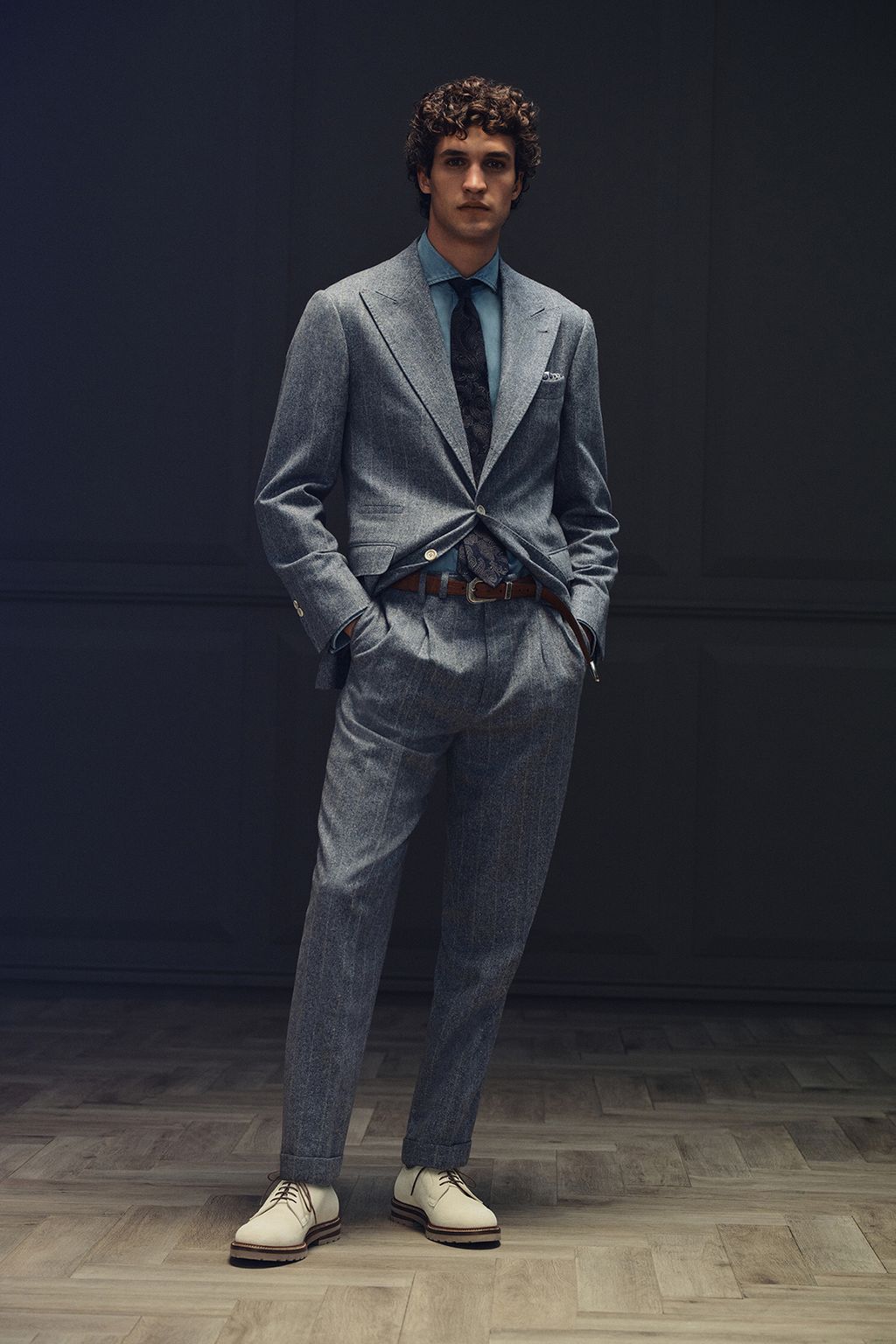 Fashion Week Milan Fall/Winter 2024 look 17 from the Brunello Cucinelli collection 男装