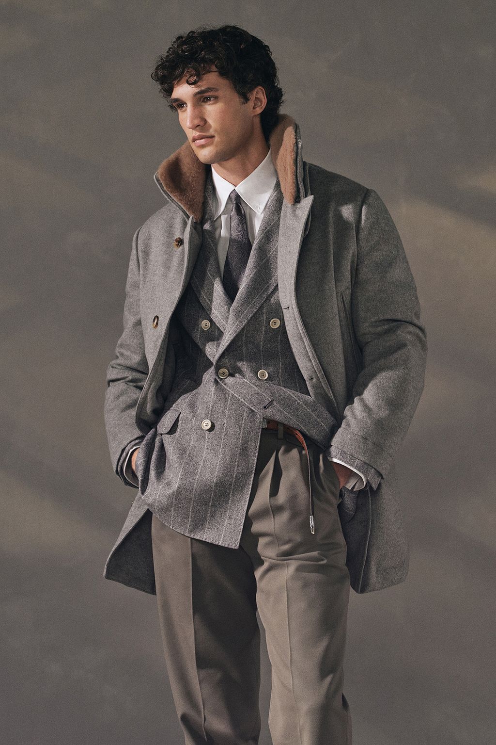 Fashion Week Milan Fall/Winter 2024 look 25 from the Brunello Cucinelli collection menswear