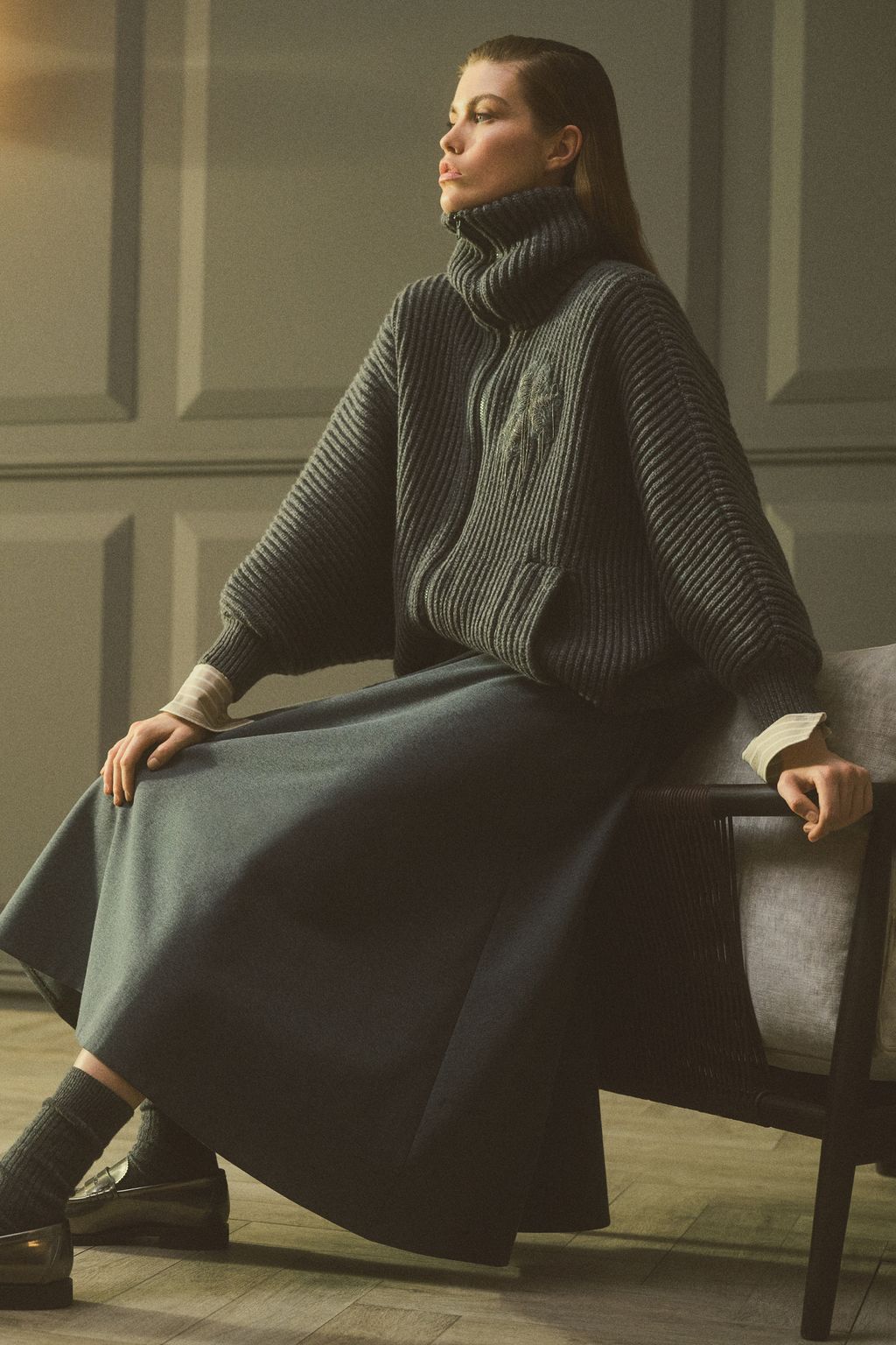 Fashion Week Milan Fall/Winter 2024 look 21 from the Brunello Cucinelli collection womenswear