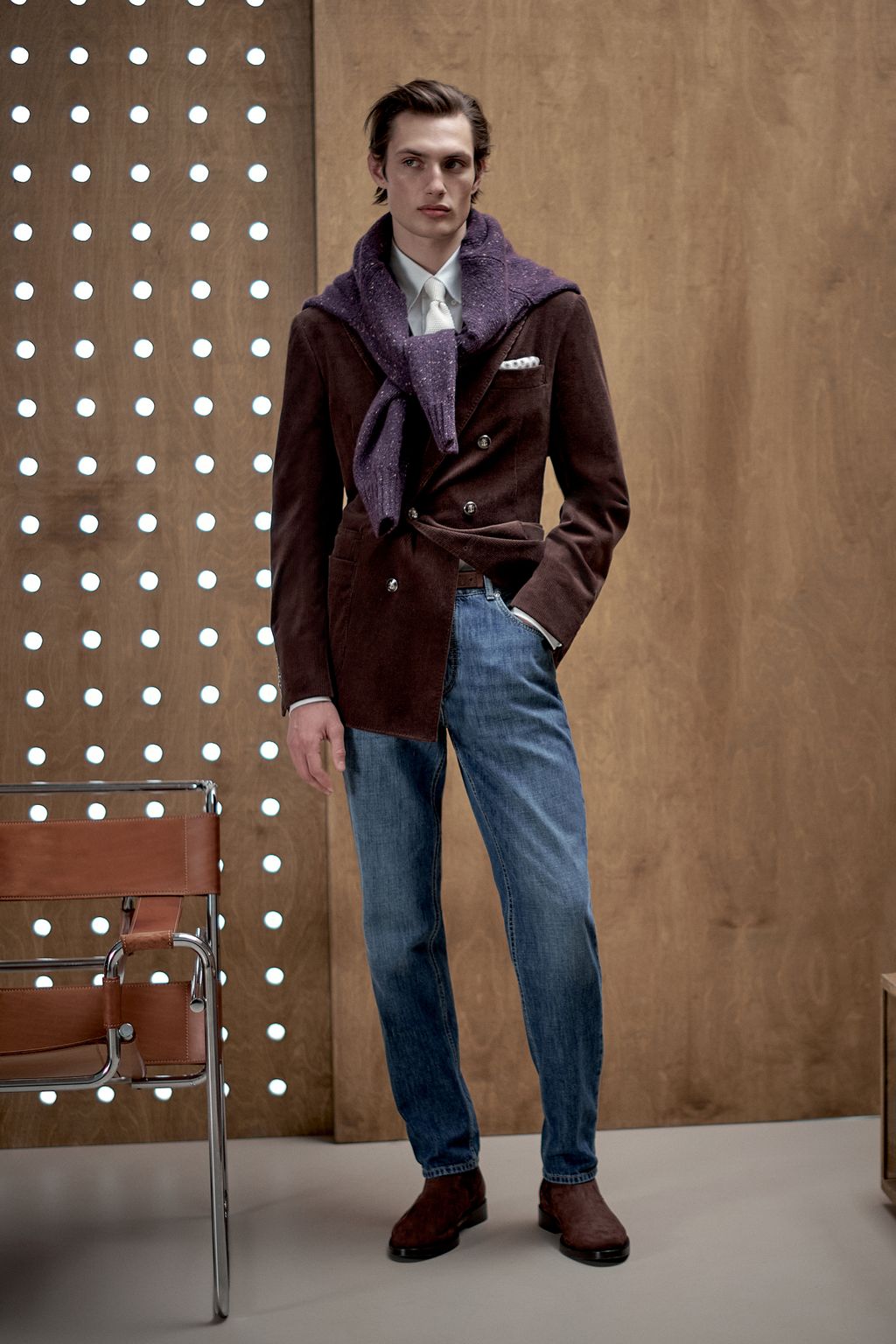Fashion Week Milan Fall/Winter 2025 look 11 from the Brunello Cucinelli collection menswear