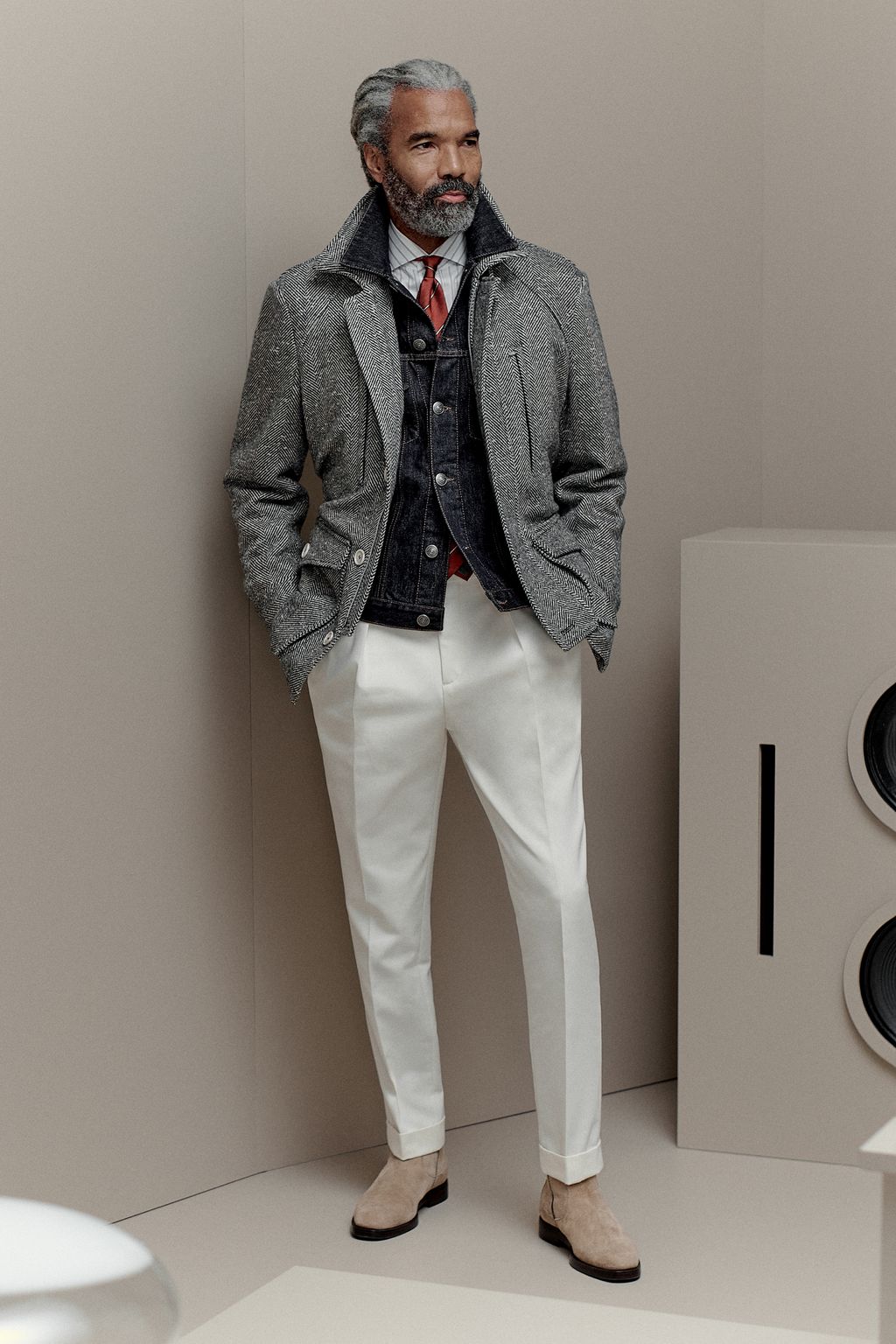 Fashion Week Milan Fall/Winter 2025 look 17 de la collection Brunello Cucinelli menswear