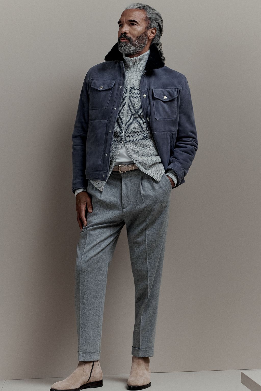 Fashion Week Milan Fall/Winter 2025 look 21 from the Brunello Cucinelli collection menswear