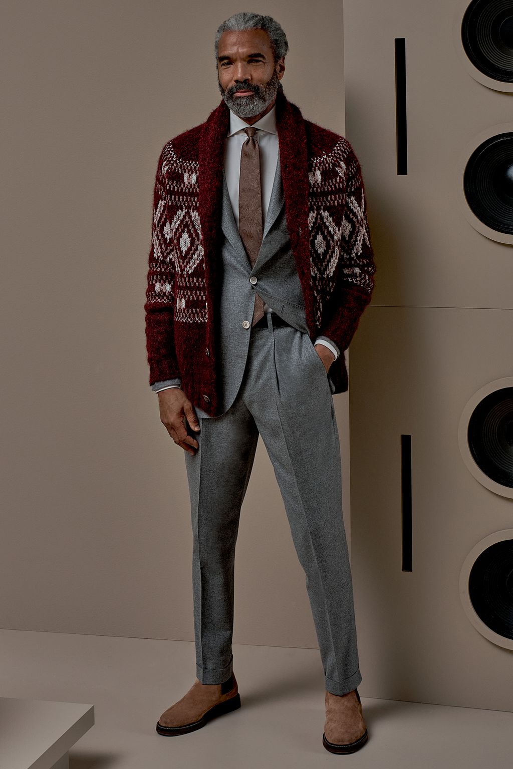 Fashion Week Milan Fall/Winter 2025 look 6 from the Brunello Cucinelli collection menswear