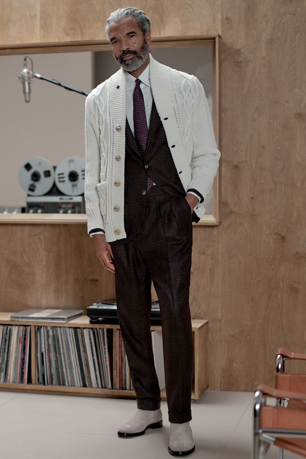 Fashion Week Milan Fall/Winter 2025 look 8 de la collection Brunello Cucinelli menswear