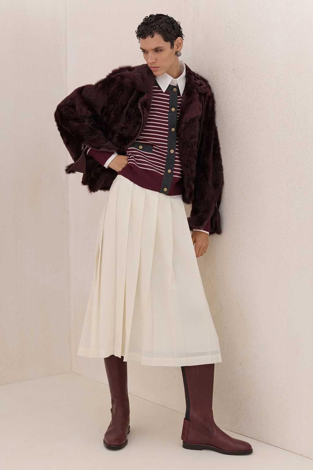 Fashion Week Milan Fall/Winter 2025 look 12 from the Brunello Cucinelli collection womenswear