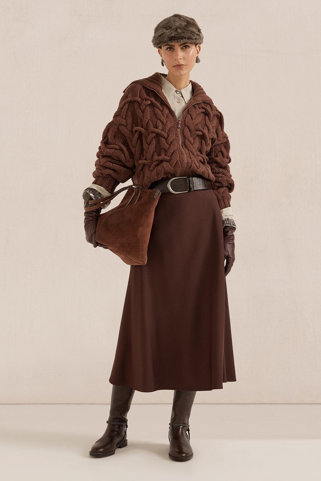 Fashion Week Milan Fall/Winter 2025 look 16 from the Brunello Cucinelli collection womenswear