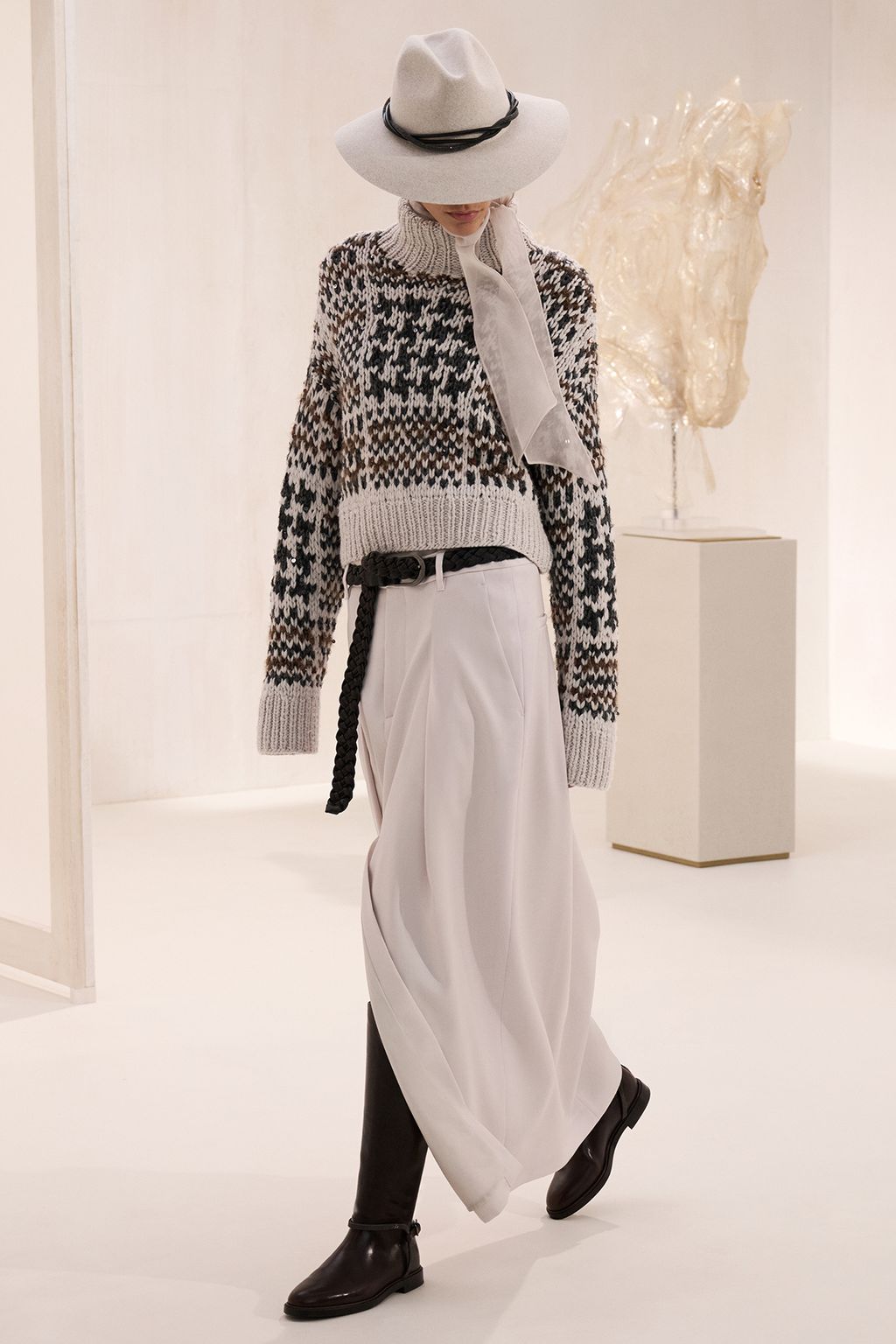 Fashion Week Milan Fall/Winter 2025 look 19 from the Brunello Cucinelli collection womenswear