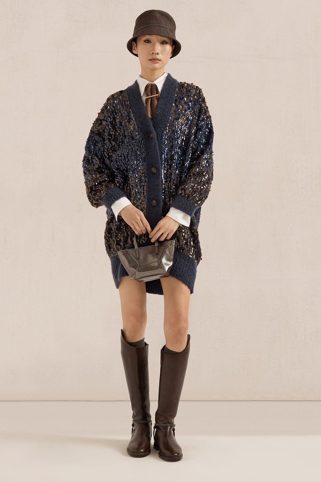 BRUNELLO CUCINELLI ポンチョ ベージュ Brunello Cucinelli - Torba Brown Suede Ankle Strap Heel, 80mm