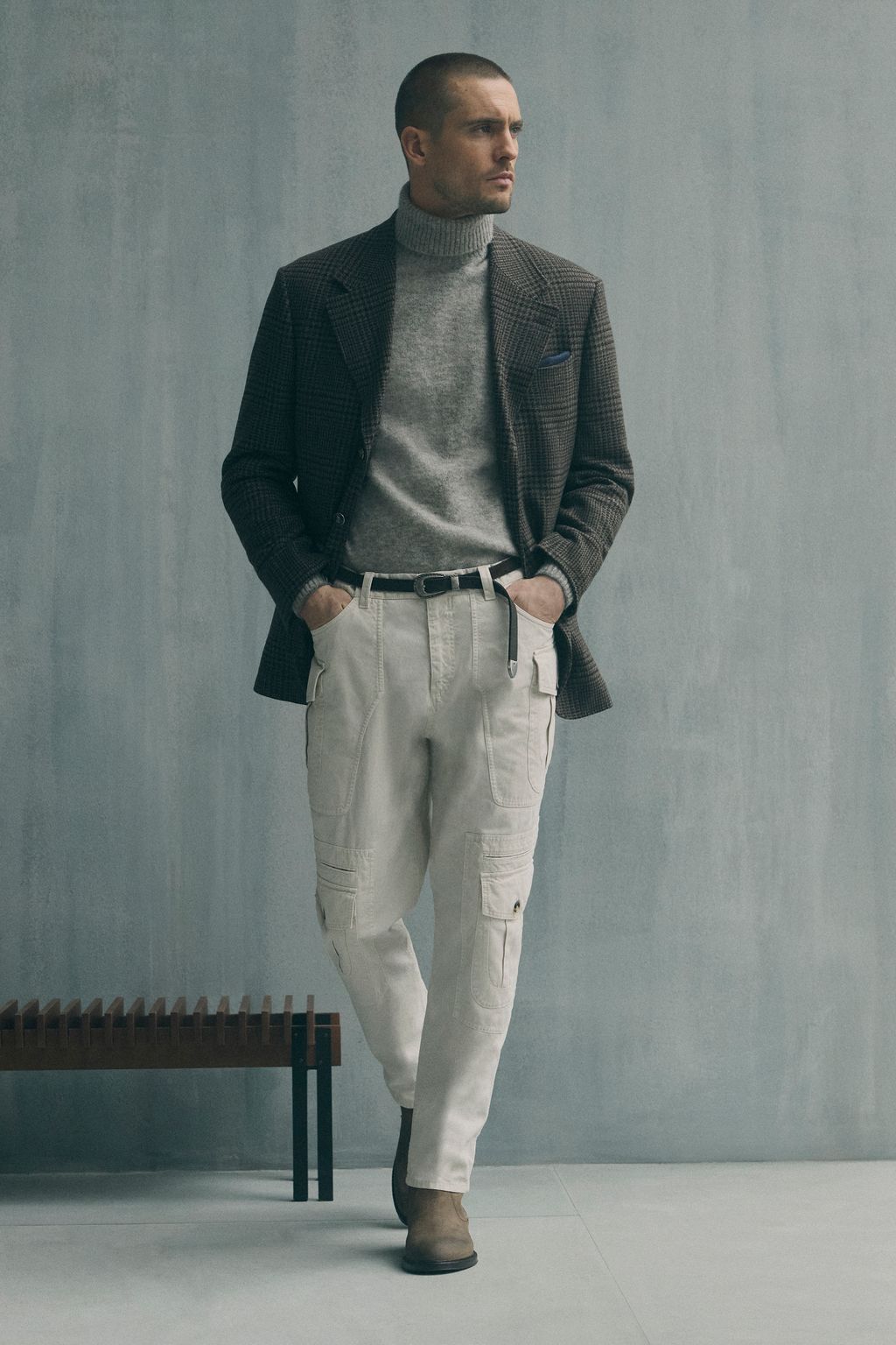 Fashion Week Milan Fall/Winter 2026 look 2 from the Brunello Cucinelli collection menswear