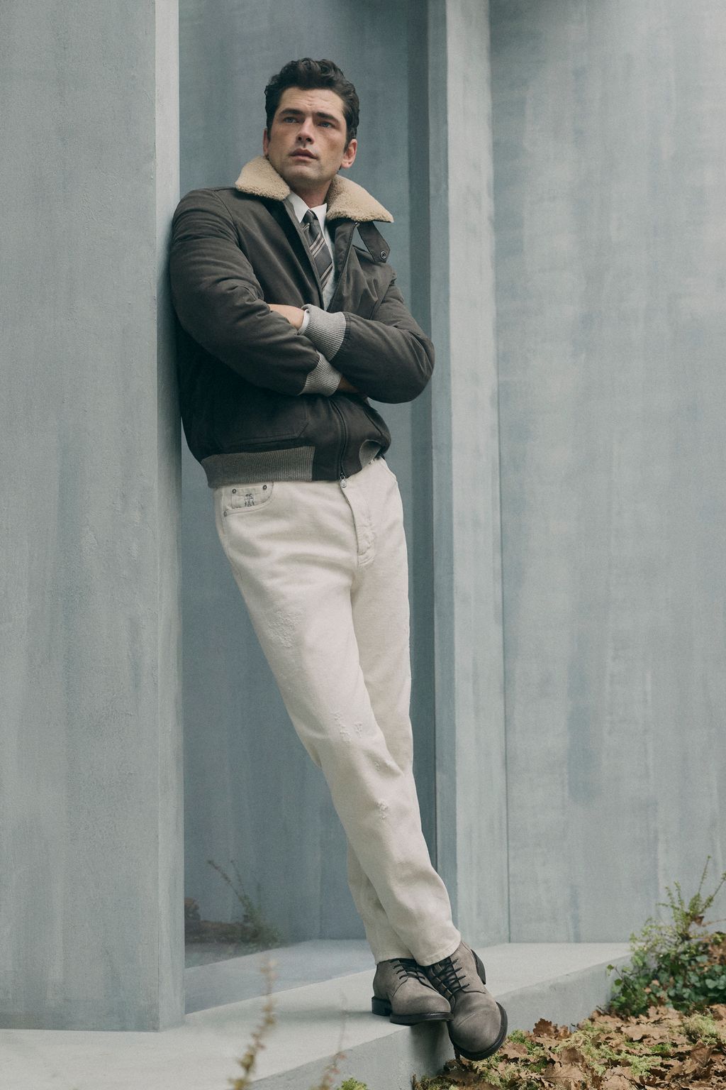 Fashion Week Milan Fall/Winter 2026 look 3 from the Brunello Cucinelli collection menswear