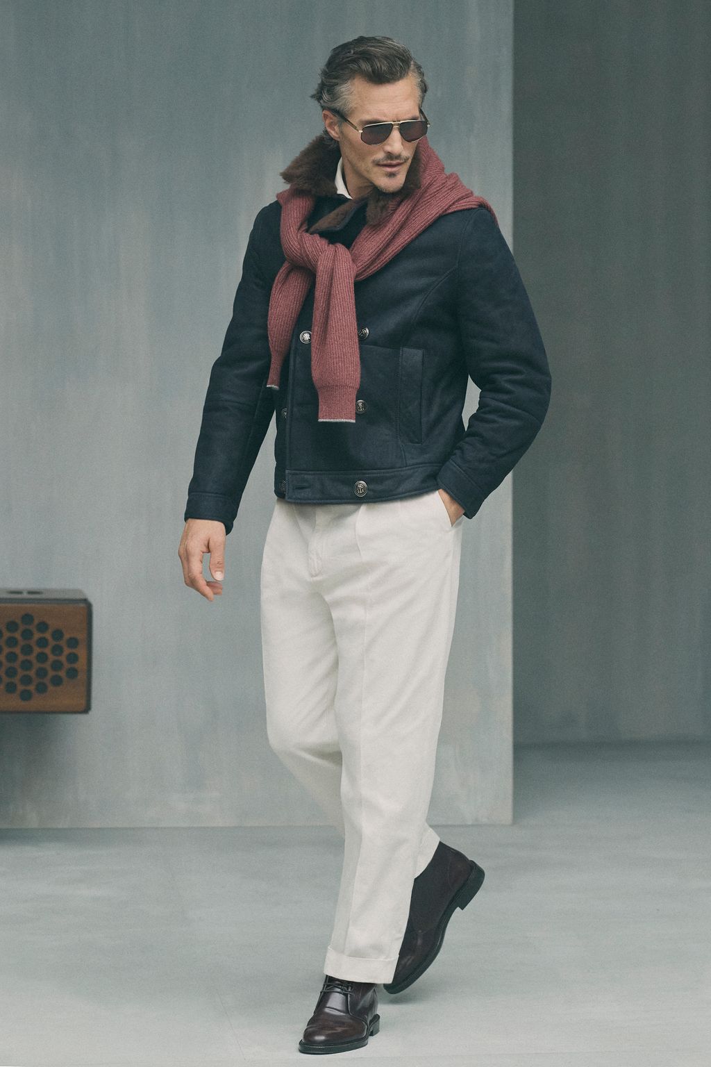 Fashion Week Milan Fall/Winter 2026 look 4 from the Brunello Cucinelli collection menswear