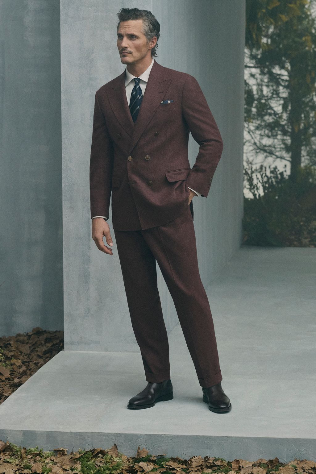 Fashion Week Milan Fall/Winter 2026 look 6 from the Brunello Cucinelli collection menswear
