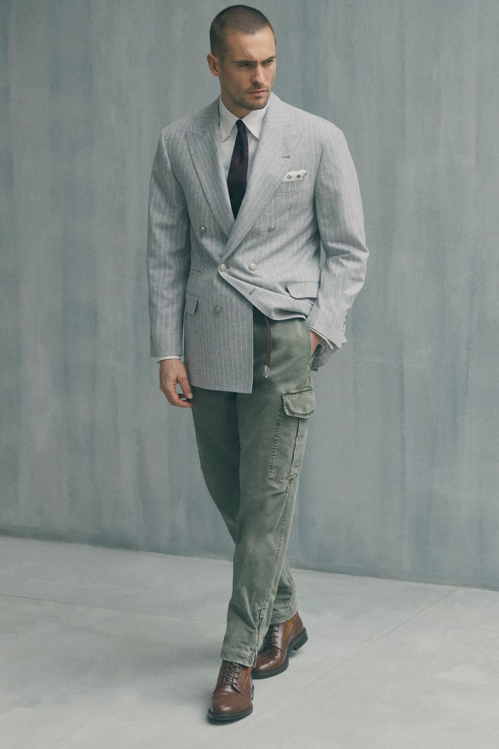 Fashion Week Milan Fall/Winter 2026 look 8 from the Brunello Cucinelli collection menswear