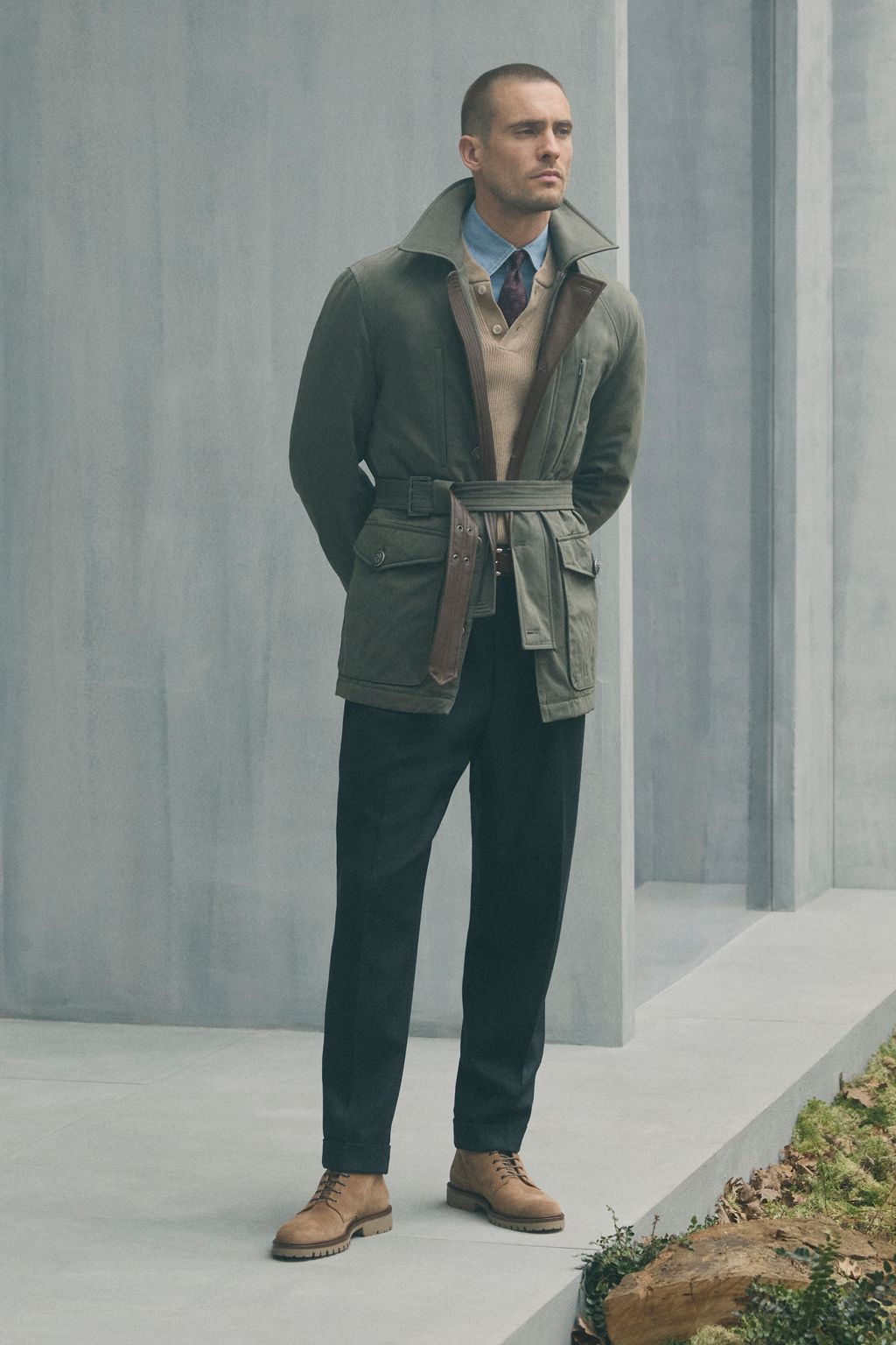 Fashion Week Milan Fall/Winter 2026 look 12 from the Brunello Cucinelli collection menswear