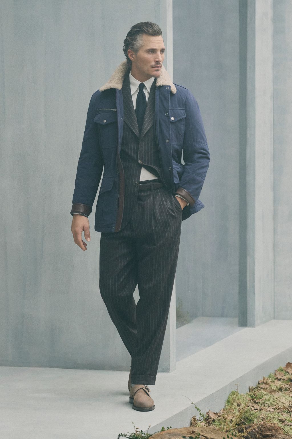 Fashion Week Milan Fall/Winter 2026 look 13 from the Brunello Cucinelli collection menswear